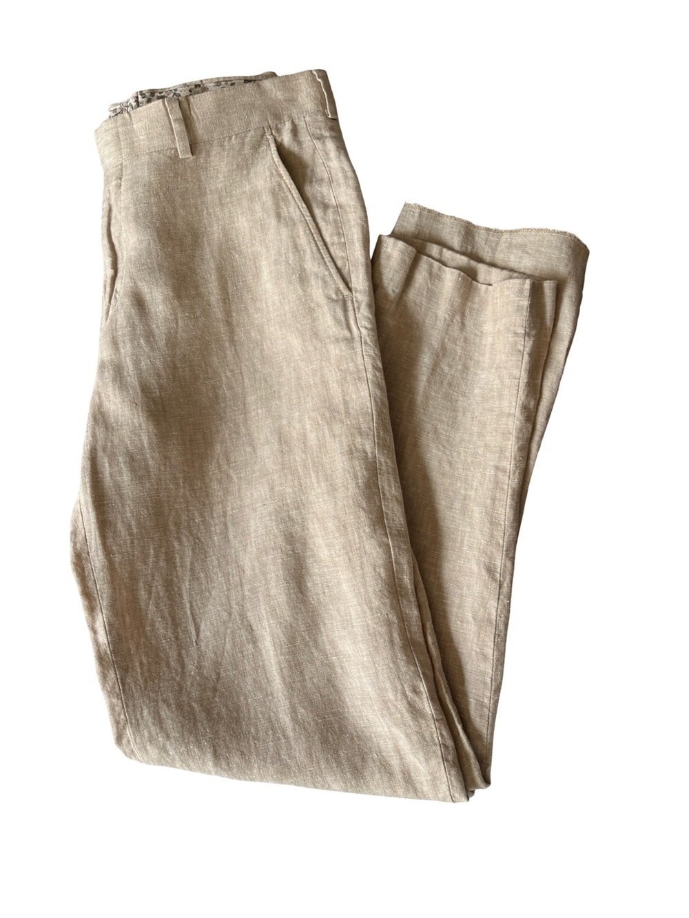 Bar III Slim Flit Linen Pants Tan Mid Rise Neutral Summer Mens Size 29